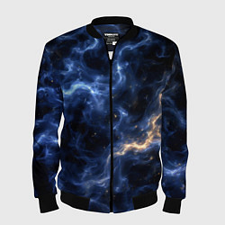 Бомбер мужской Космическая дымка со свечением чёрно-синий, цвет: 3D-черный