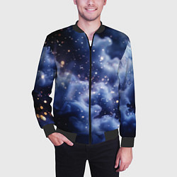 Бомбер мужской Волшебная дымка тёмно-синий с искрами, цвет: 3D-черный — фото 2