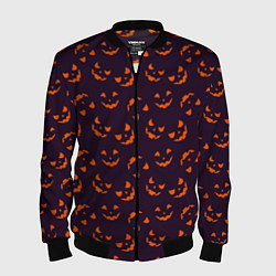 Бомбер мужской Страшно веселый Halloween - паттерн, цвет: 3D-черный