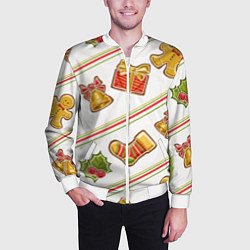 Бомбер мужской Рождественский дух, цвет: 3D-белый — фото 2