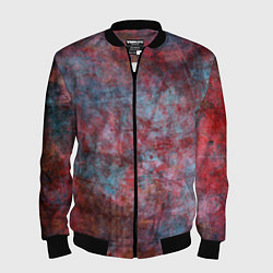 Бомбер мужской Абстракция - red rust on blue, цвет: 3D-черный