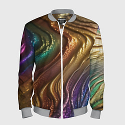 Бомбер мужской Сморщенные складочки жидкости, цвет: 3D-меланж