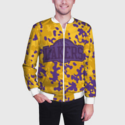 Бомбер мужской NBA LA Lakers, цвет: 3D-белый — фото 2