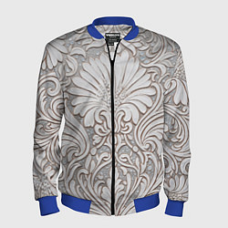 Бомбер мужской Вензельные цветы, цвет: 3D-синий
