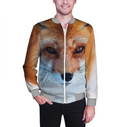 Бомбер мужской Взгляд лисы, цвет: 3D-меланж — фото 2