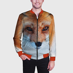 Бомбер мужской Взгляд лисы, цвет: 3D-красный — фото 2