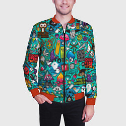 Бомбер мужской Стикербомбинг, цвет: 3D-красный — фото 2
