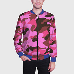 Бомбер мужской Камуфляж: розовый/коричневый, цвет: 3D-синий — фото 2
