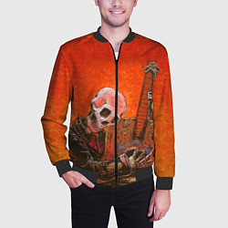 Бомбер мужской Скелет с гитарой, цвет: 3D-черный — фото 2