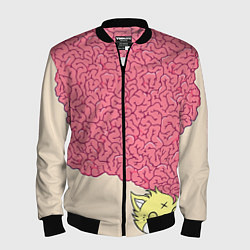 Бомбер мужской Drop Dead: Pink Brains, цвет: 3D-черный