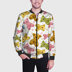 Бомбер мужской Любимые медвежата, цвет: 3D-черный — фото 2