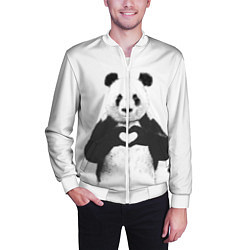Бомбер мужской Panda Love, цвет: 3D-белый — фото 2