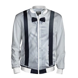 Бомбер мужской Рубашка с подтяжками, цвет: 3D-белый