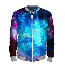 Бомбер мужской Голубая вселенная, цвет: 3D-меланж
