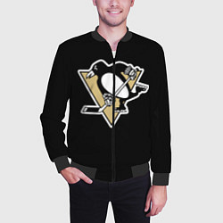 Бомбер мужской Pittsburgh Penguins: Malkin, цвет: 3D-черный — фото 2