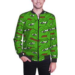 Бомбер мужской Sad frogs, цвет: 3D-черный — фото 2