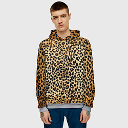 Толстовка-худи мужская Гепард (шкура), цвет: 3D-меланж — фото 2