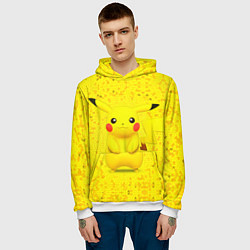 Толстовка-худи мужская Pikachu, цвет: 3D-белый — фото 2