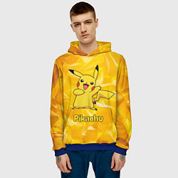 Толстовка-худи мужская Pikachu, цвет: 3D-синий — фото 2