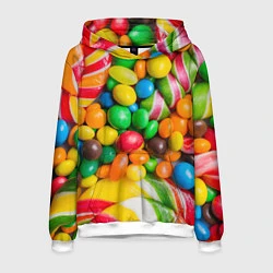 Толстовка-худи мужская Сладкие конфетки, цвет: 3D-белый