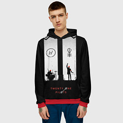 Толстовка-худи мужская Twenty One Pilots: Lines, цвет: 3D-красный — фото 2