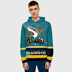 Толстовка-худи мужская San Jose Sharks, цвет: 3D-черный — фото 2