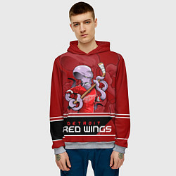 Толстовка-худи мужская Detroit Red Wings, цвет: 3D-меланж — фото 2