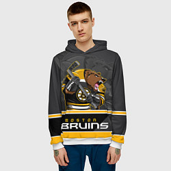 Толстовка-худи мужская Boston Bruins, цвет: 3D-белый — фото 2