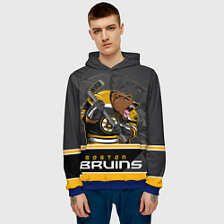 Толстовка-худи мужская Boston Bruins, цвет: 3D-синий — фото 2