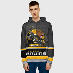 Толстовка-худи мужская Boston Bruins, цвет: 3D-меланж — фото 2