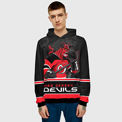 Толстовка-худи мужская New Jersey Devils, цвет: 3D-черный — фото 2