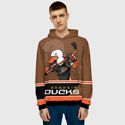 Толстовка-худи мужская Anaheim Ducks, цвет: 3D-черный — фото 2