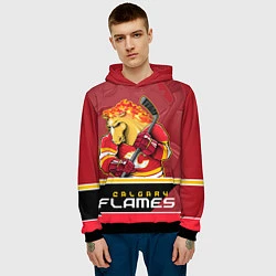 Толстовка-худи мужская Calgary Flames, цвет: 3D-черный — фото 2