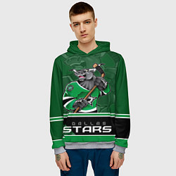 Толстовка-худи мужская Dallas Stars, цвет: 3D-меланж — фото 2