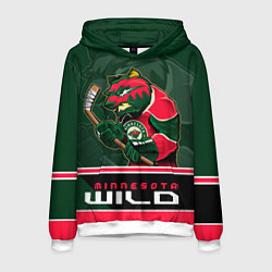 Толстовка-худи мужская Minnesota Wild, цвет: 3D-белый