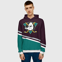Толстовка-худи мужская Anaheim Ducks, цвет: 3D-белый — фото 2