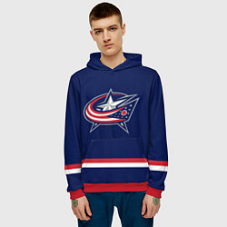 Толстовка-худи мужская Columbus Blue Jackets, цвет: 3D-красный — фото 2