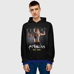 Толстовка-худи мужская Fitness for life, цвет: 3D-синий — фото 2