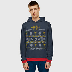 Толстовка-худи мужская Новогодний свитер Чужой, цвет: 3D-красный — фото 2