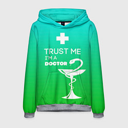 Толстовка-худи мужская Trust me, i'm a doctor, цвет: 3D-меланж