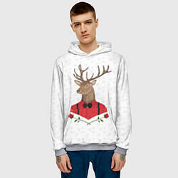 Толстовка-худи мужская Christmas Deer, цвет: 3D-меланж — фото 2