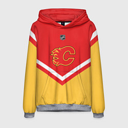Толстовка-худи мужская NHL: Calgary Flames, цвет: 3D-меланж