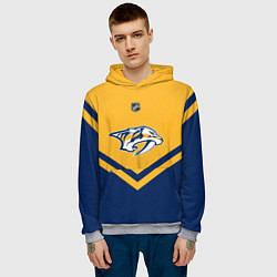 Толстовка-худи мужская NHL: Nashville Predators, цвет: 3D-меланж — фото 2