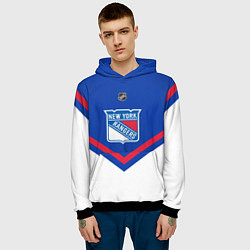 Толстовка-худи мужская NHL: New York Rangers, цвет: 3D-черный — фото 2