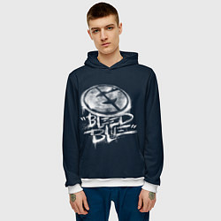 Толстовка-худи мужская Bleed Blue, цвет: 3D-белый — фото 2