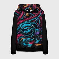 Толстовка-худи мужская Космический осьминог, цвет: 3D-черный