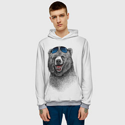 Толстовка-худи мужская Счастливый медведь, цвет: 3D-меланж — фото 2