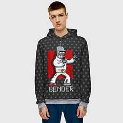 Толстовка-худи мужская Bender Presley, цвет: 3D-меланж — фото 2