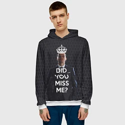 Толстовка-худи мужская Keep Calm & Did You Miss Me?, цвет: 3D-белый — фото 2