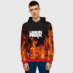 Толстовка-худи мужская Linkin Park: Hell Flame, цвет: 3D-красный — фото 2